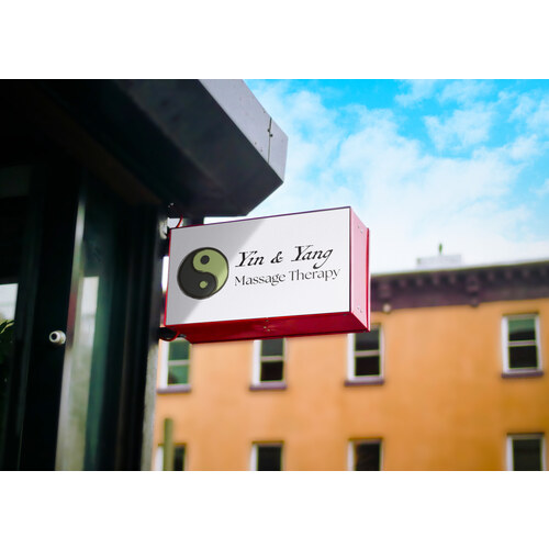 Yin and Yang Massage Therapy exterior blade sign